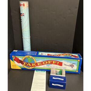 Take Off World Edition Geography Game 24 x 54 Laminated Map Planes 100% Complete
